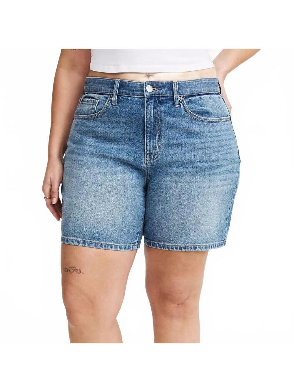 Torrid High-Rise Dad Denim Shorts 7" New York Sour Women's Size 20 NWT
